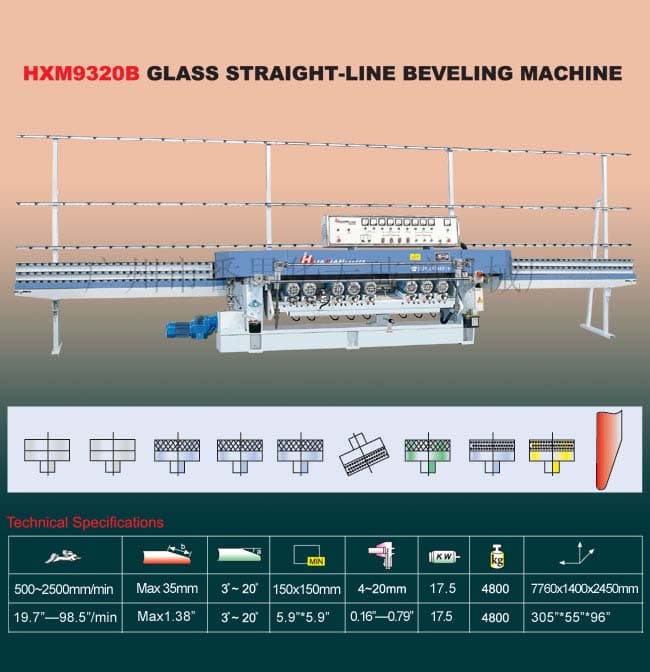HXM9320B Glass Straight_Line Beveling Machine